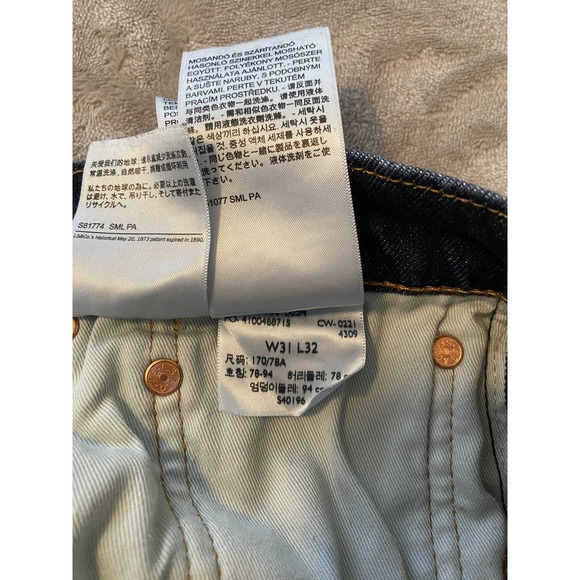 Levis 512 Jeans Mens 31x32Dark Blue Slim Taper Stretch Denim Hipster Preppy Work - Picture 9 of 13